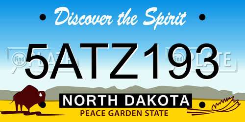 5ATZ193 North Dakota License Plate