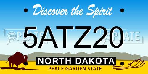5ATZ20 North Dakota License Plate