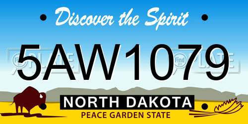 5AW1079 North Dakota License Plate