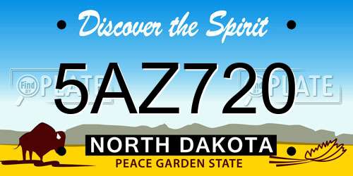 5AZ720 North Dakota License Plate