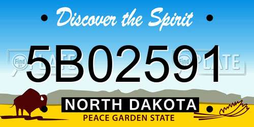 5B02591 North Dakota License Plate