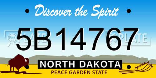 5B14767 North Dakota License Plate