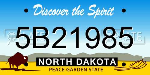 5B21985 North Dakota License Plate