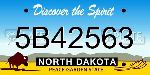 5B42563 North Dakota License Plate