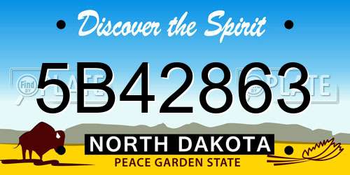 5B42863 North Dakota License Plate