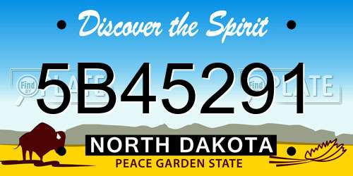 5B45291 North Dakota License Plate