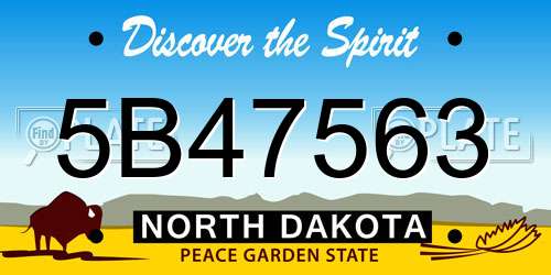 5B47563 North Dakota License Plate