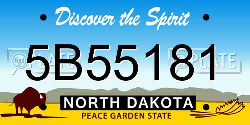 5B55181 North Dakota License Plate