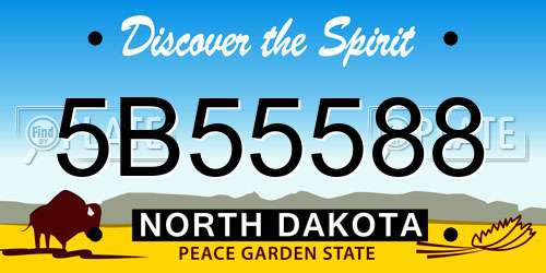 5B55588 North Dakota License Plate