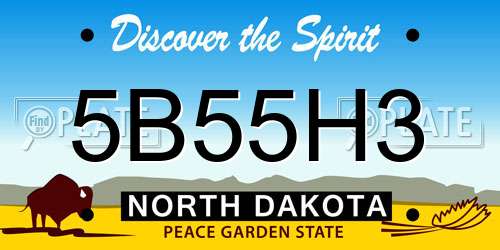 5B55H3 North Dakota License Plate