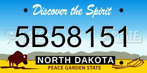 5B58151 North Dakota License Plate