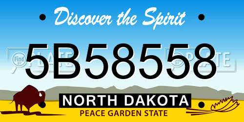 5B58558 North Dakota License Plate