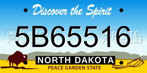 5B65516 North Dakota License Plate