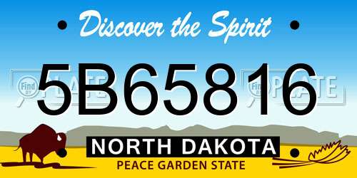 5B65816 North Dakota License Plate