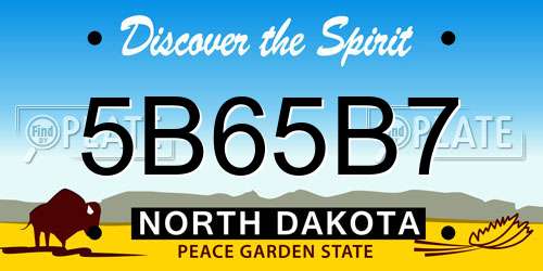 5B65B7 North Dakota License Plate