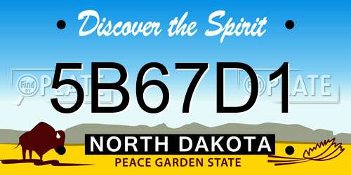 5B67D1 North Dakota License Plate