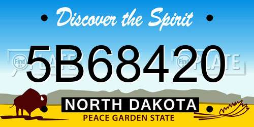 5B68420 North Dakota License Plate