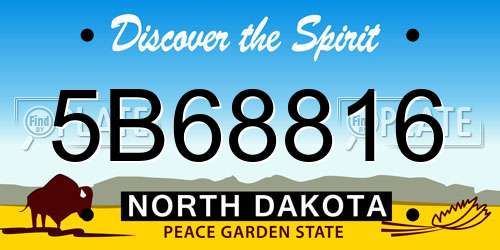 5B68816 North Dakota License Plate