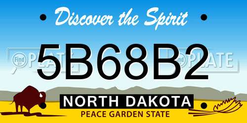 5B68B2 North Dakota License Plate