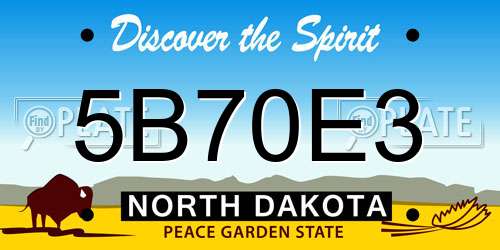 5B70E3 North Dakota License Plate