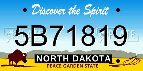 5B71819 North Dakota License Plate