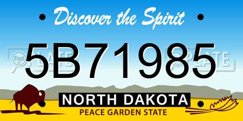 5B71985 North Dakota License Plate