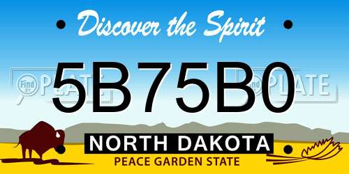 5B75B0 North Dakota License Plate