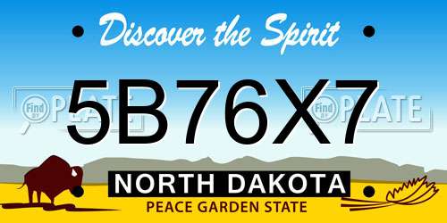 5B76X7 North Dakota License Plate