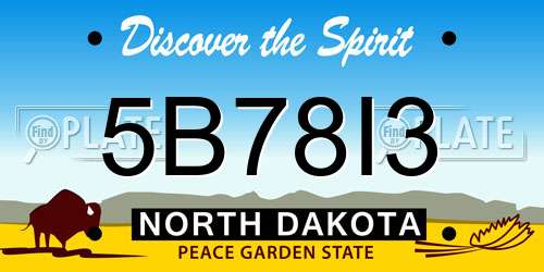 5B78I3 North Dakota License Plate