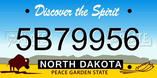 5B79956 North Dakota License Plate