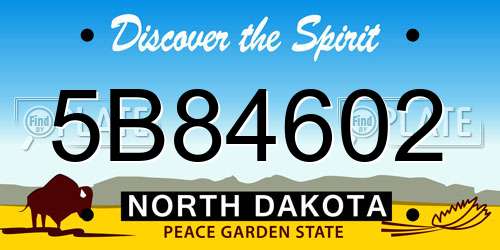 5B84602 North Dakota License Plate