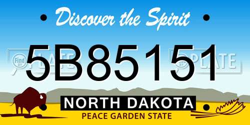 5B85151 North Dakota License Plate