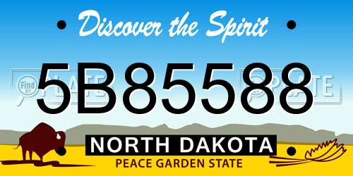 5B85588 North Dakota License Plate