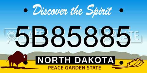 5B85885 North Dakota License Plate