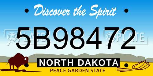 5B98472 North Dakota License Plate