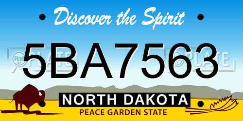 5BA7563 North Dakota License Plate