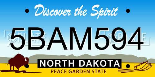 5BAM594 North Dakota License Plate