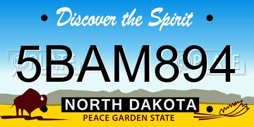 5BAM894 North Dakota License Plate