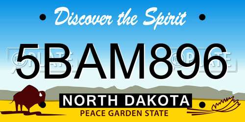 5BAM896 North Dakota License Plate