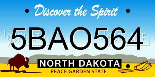 5BAO564 North Dakota License Plate