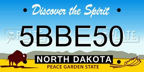5BBE50 North Dakota License Plate