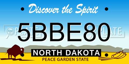 5BBE80 North Dakota License Plate