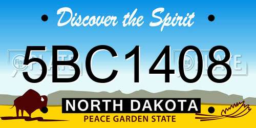 5BC1408 North Dakota License Plate