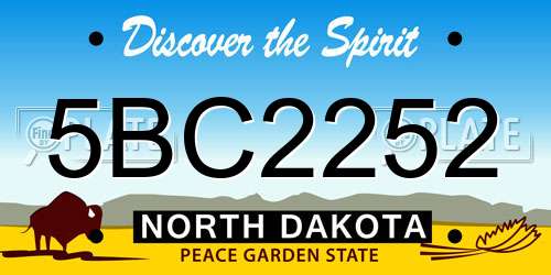5BC2252 North Dakota License Plate