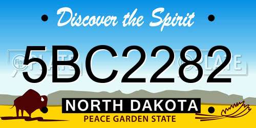 5BC2282 North Dakota License Plate