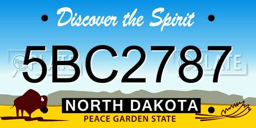 5BC2787 North Dakota License Plate