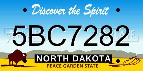 5BC7282 North Dakota License Plate