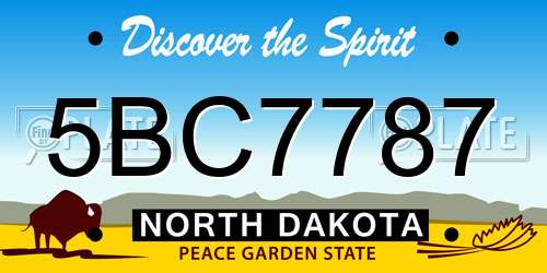 5BC7787 North Dakota License Plate