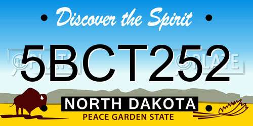 5BCT252 North Dakota License Plate