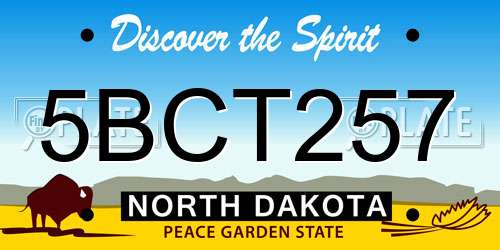5BCT257 North Dakota License Plate